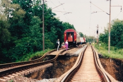 vykolejené vozy EC104 Sobieski pět dnů po nehodě - Jeseník nad Odrou 12.7.2017 - foto Jan Šantrůček